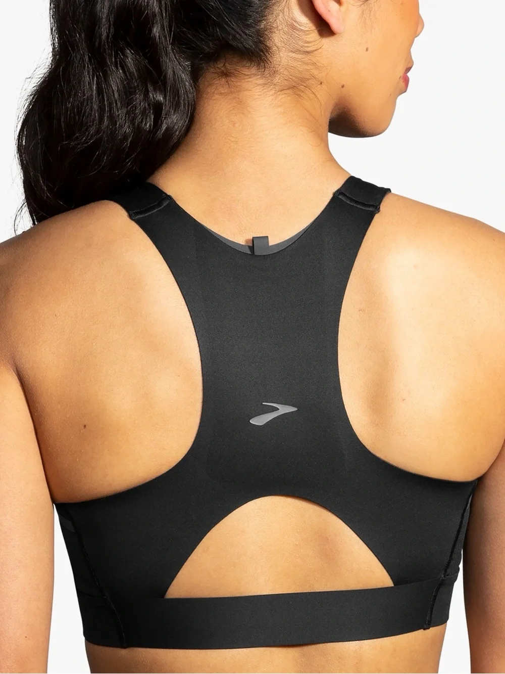 Brooks 3 Pocket Black High-Impact Racerback Sports Bra- Activewear